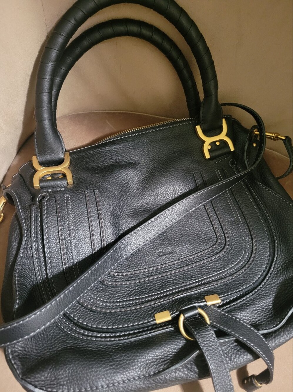 Chloe Marcie Grain Calfskin Medium Shoulder Bag